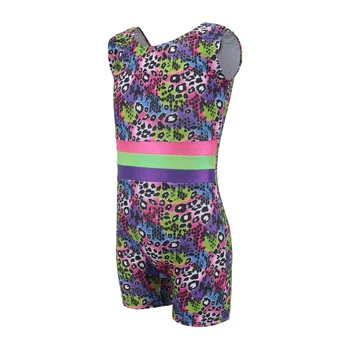 

Ballet Gymnastics Suit Girls Sleeveless Color Pattern Romper Body Suit Dance Practice Clothes Dance Clothes