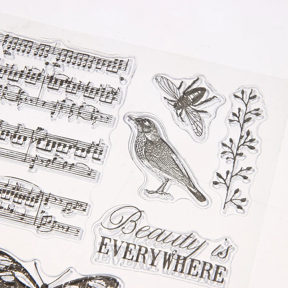 Vintage Transparent Silicone Clear Stamps for DIY Scrapbooking Photo Album Card Making Template Embossing Stamp Sheet