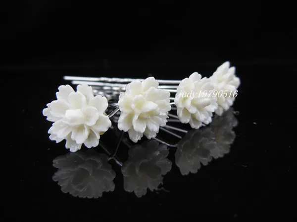 200 pcs/lot Free Shipping NEW White Flower Hair Pins Wedding Party Bridal Hair Jewelry Woman fashion Hair clips