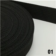 01 Black 20mm 25mm 38mm 50mm wide Imicka webbing