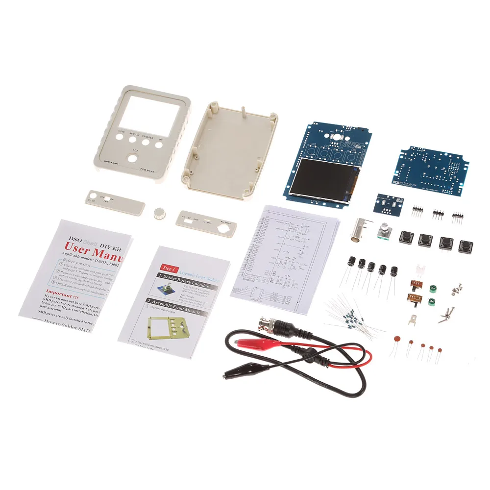 Цифровой осциллограф DIY Kit части с Чехол SMD спаянный электронный Обучающий набор 1MSa/s 0-200 кГц 2," TFT карманный размер