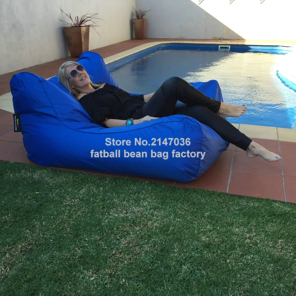 Two room seat people outdoor bean bag furniture, large size beanbag sofa chair , Blue Float lounger on water