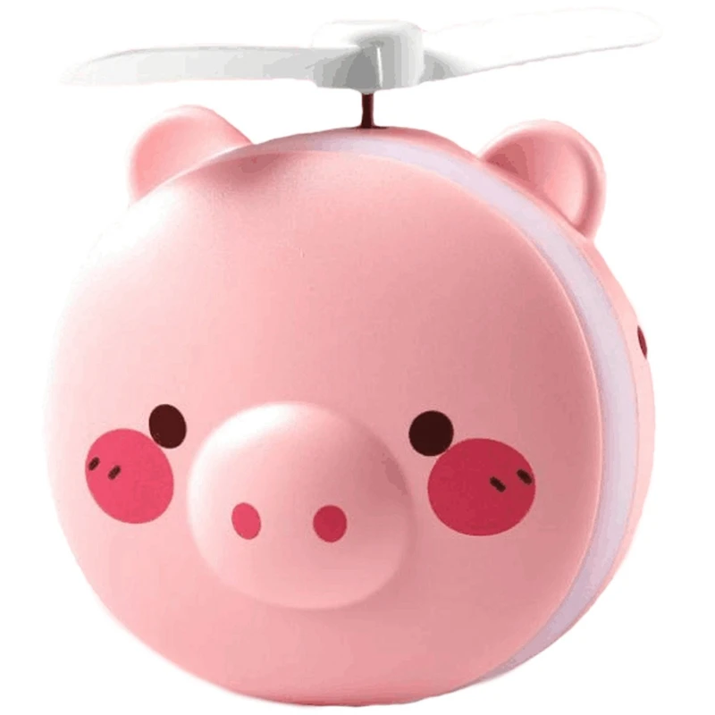 

Pig Beauty Portable Led Mirror Pocket Fan Usb Charging Mini Handheld Fan With Mirror Led Light Portable Small Fan-2