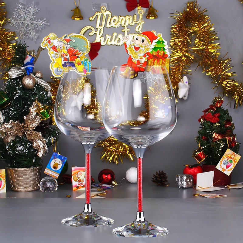 Special colored glass wine glasses crystal wine glass toasting wine glasses set crystal wine drinking glasses for christmas gift