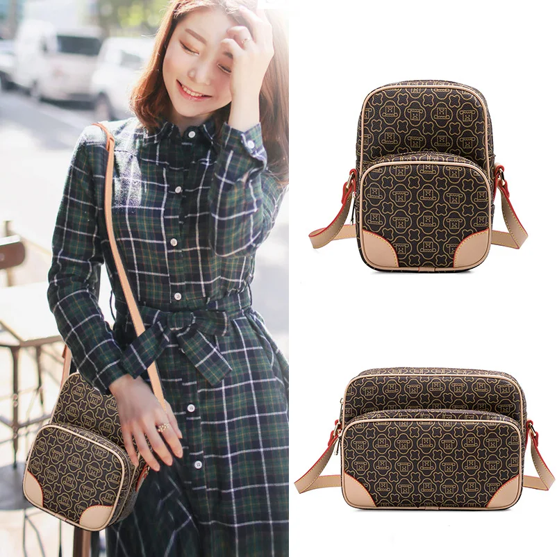

KYYSLO Camera Contrast Color Printed Small Square Bag Europe and The United States Fashion Wild Women Shoulder Messenger Bag