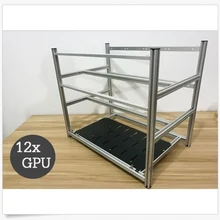 12 GPU Stackable Crypto Coin Aluminum Open Air Frame Mining Miner Rig Case New Computer Mining Case Frame Server Chassis