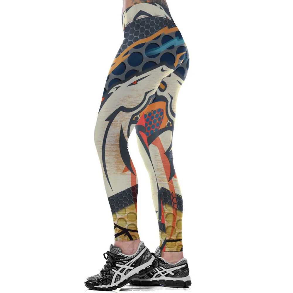 3D PRINT WOMEN LEGGINGS HIGH WAIST LEGGING DENVER BRONCO PRINTED WOMEN PANTS SLIM FITNESS LEGGINS