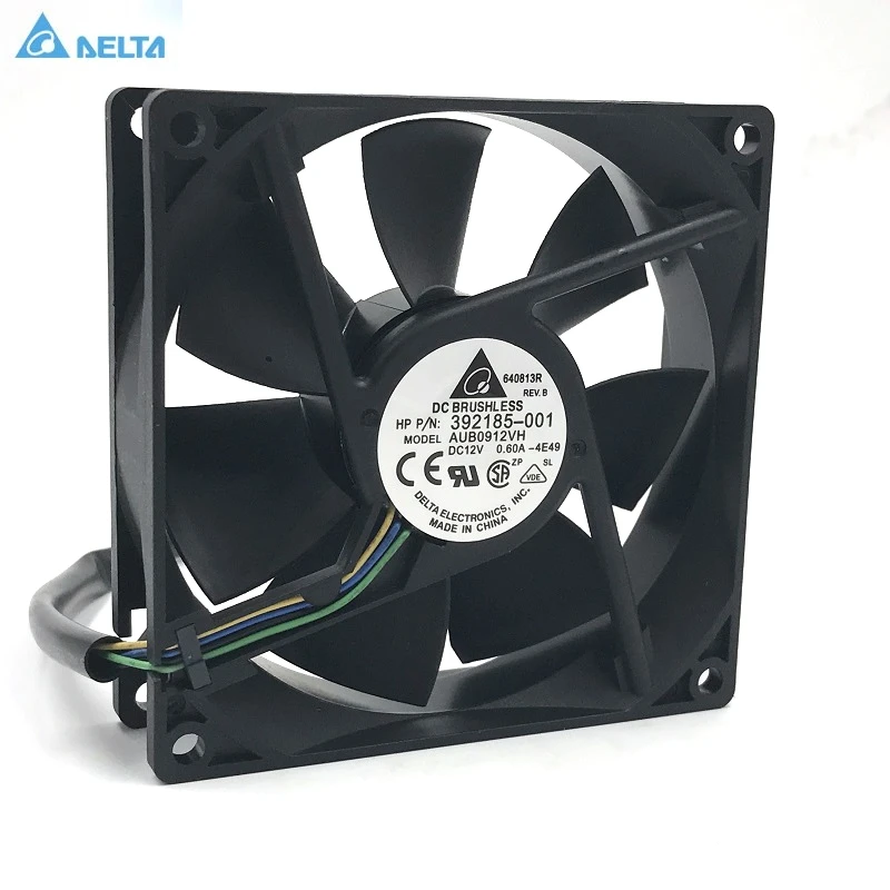 Para delta afb0912vh = aub0912vh 9cm 90mm 90*90*25mm 9225 dc 12v 0.60a 4 pinos pwm computador cpu ventiladores de refrigeração