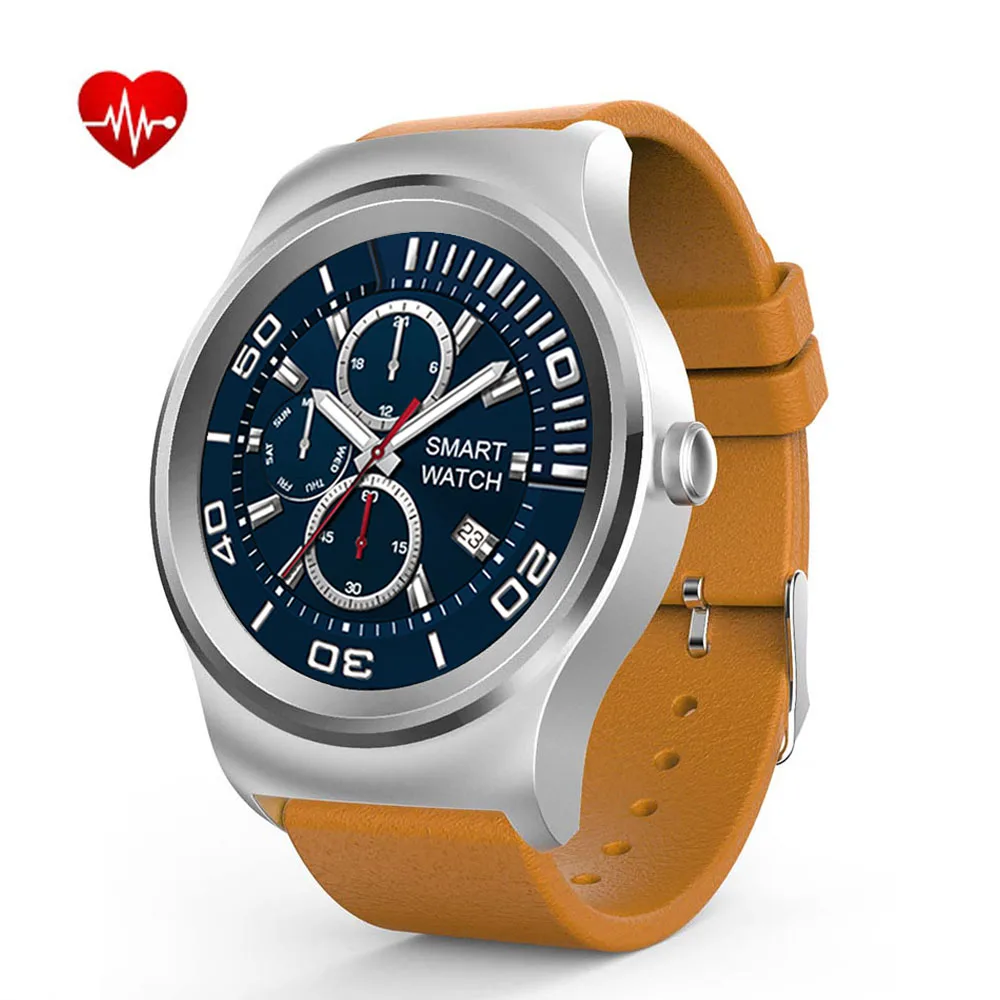 

SMAWATCH SMA-ROUND Smartwatch 1.3" IPS Waterproof Smart Watch BT Heart Rate Call Reminder Activity Tracker for Android 4.4 iOS 8