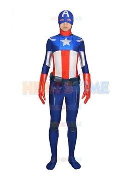 

Captain America Spandex Superhero Costume red and blue fullbody zentai Captain America costume For Adult/Kids/Custom Made