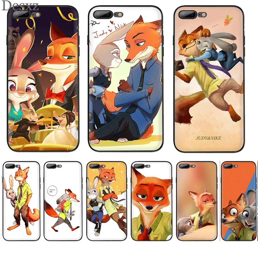 Desxz Cartoon fox Phone Case TPU for iPhone 11 Pro X XS Max XR 6 6s 7 8 5s SE Cover Protection | Мобильные телефоны и