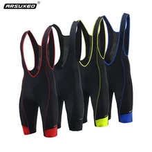 ARSUXEO Bicycle Bib Short Men Outdoor Wear MTB Bike Bicycle Cycling 4D Padded COOLMAX Riding Bib Shorts Cycling Bib Shorts