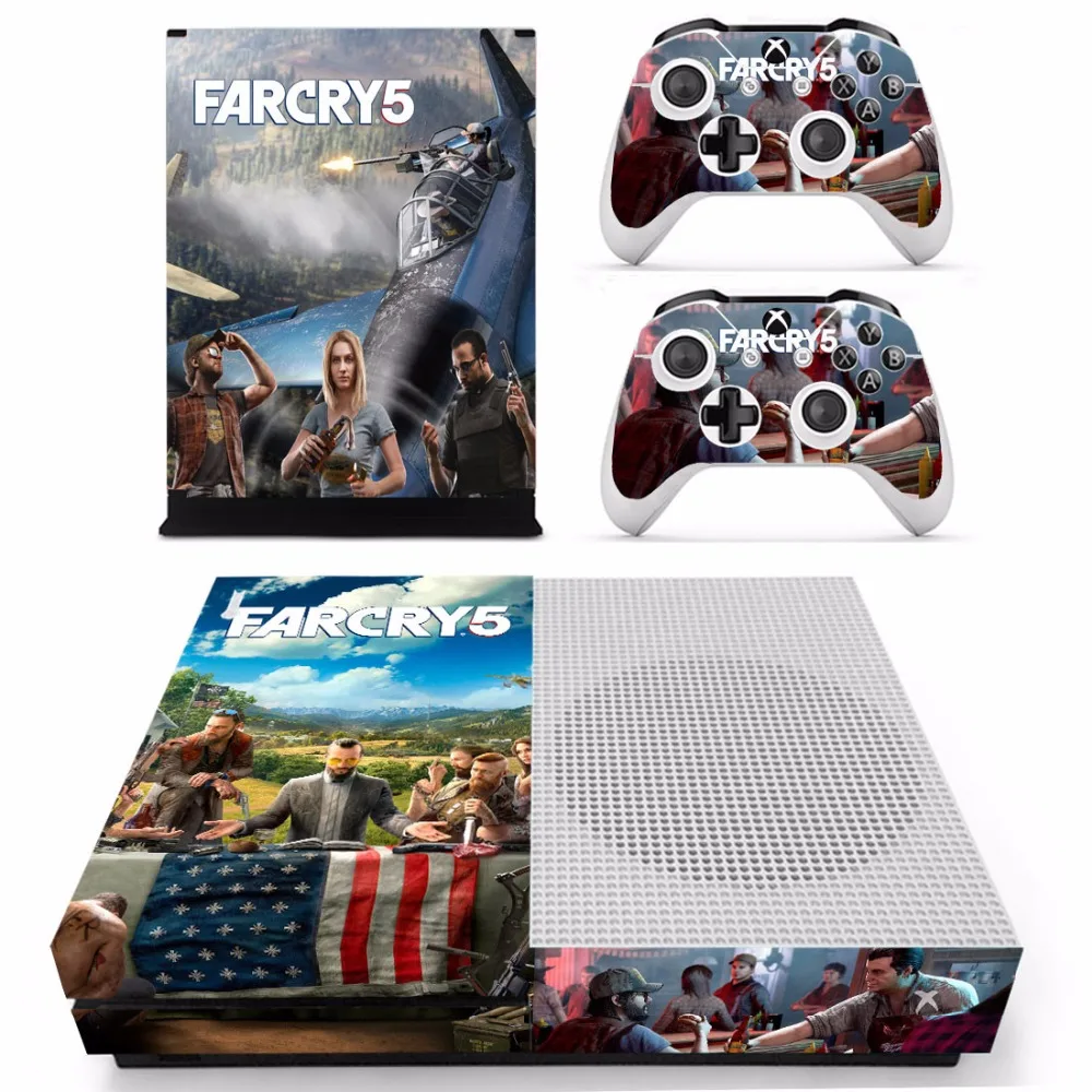 Far Cry 5 farcry кожи Стикеры наклейка для Microsoft Xbox One S консоли и 2 Пульты ДУ для игровых приставок для Xbox One S кожи Стикеры винил