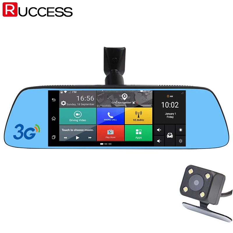 Rake 7 "3G Speciální zrcátko Rearview Car DVR Kamera DVRs Android 5.0 s navigací GPS Automobilový videorekordér Dash Cam