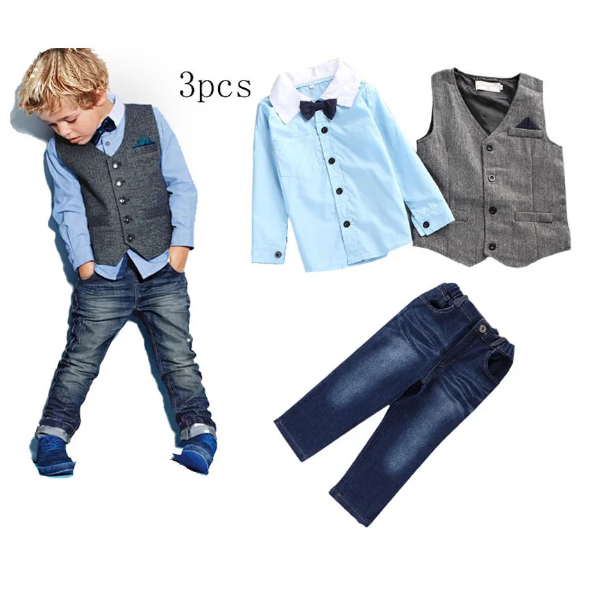 Комплекты одежды для новорожденных на лето нарядная одежда для мальчиков галстук-бабочка футболка+штаны комплект из 2 предметов комплекты для маленьких детей