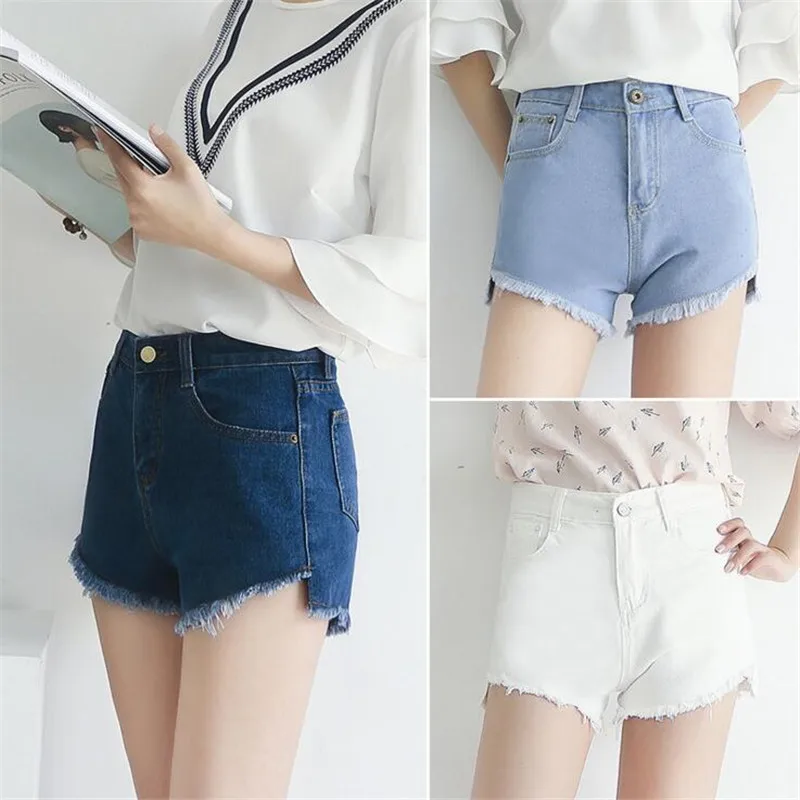 

Hot 2017 Summer Shorts Women High Waisted Denim Shorts Personality Curling Pantalon Femme Slim Shorts Jeans All-Match Short