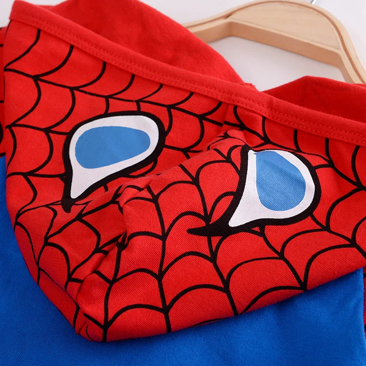 Летняя одежда для новорожденных мальчиков Детский костюм Человек-паук унисекс Детский комбинезон хлопок мультфильм животных комплект одежды
