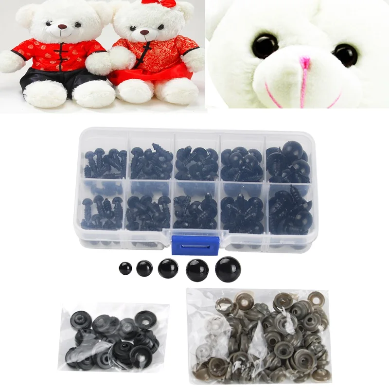 New Arrive 100PCS/Lot 6 12mm Plastic Safety Eyes For Teddy Bear Stuffed