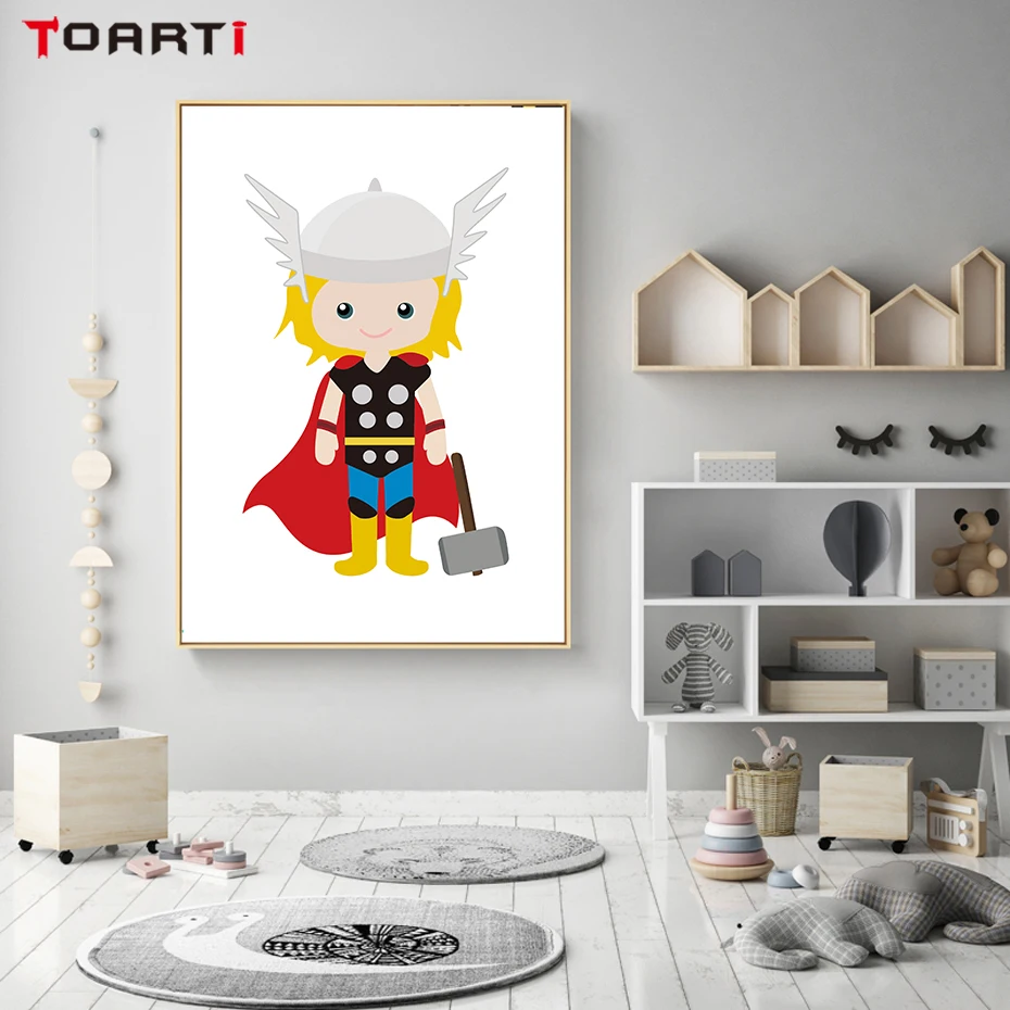 Cartoon Prints Posters Iron Man Hulk Canvas Painting On The Wall Funny Character Art Pictures For Living Room Nursery Home Decor (5)