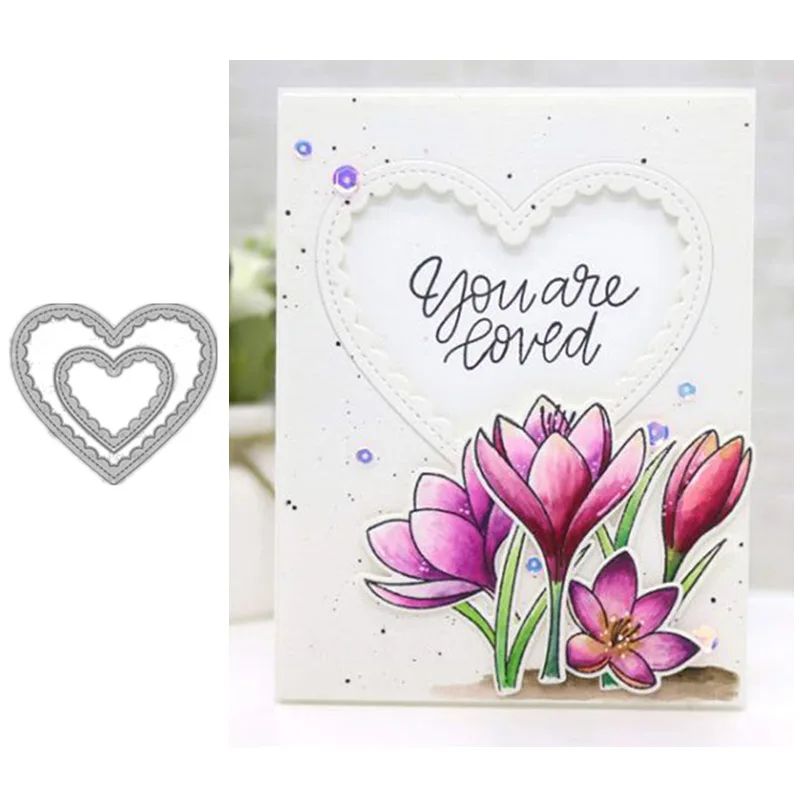 

Metal Cutting Dies Heart Frame New 2019 Stencils for Scrapbooking Embossing Paper Craft Die Album Paper Cards Making