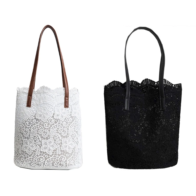 

2 in 1 Floral Lace Leather Handbag Women Fashion Messenger Bag Tote Boho Shoulder Bag