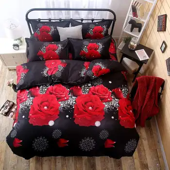 

New 3D print Wolf Leopard Tiger Lion Panda Flower Bedding sets duvet cover bed set pillowcase 4pcs