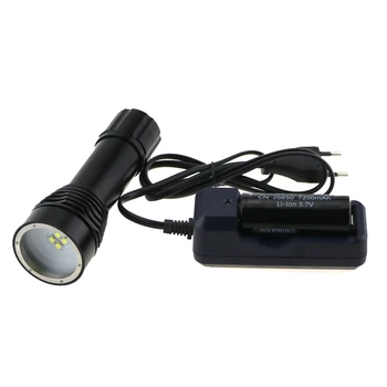 

5000 Lumen D34VR Underwater Diving Video Flashlight 4xCree XM-L2 LED White Light Scuba Dive Torch Lamp + 26650 Battery + Charger