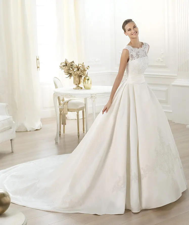 Free Shipping Scoop A-Line Floor-Length Latest Fashion Bridal Dresses Wedding Gown Elie Saab | Свадьбы и торжества