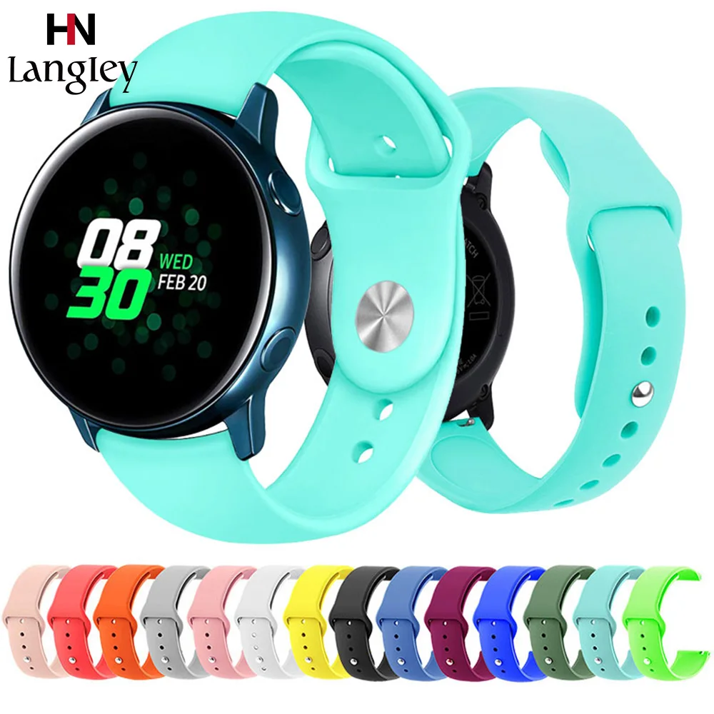 Силиконовые ремешки для часов Samsung Galaxy Active Watch 42 46 мм Gear S2 S3 20 22 спортивные