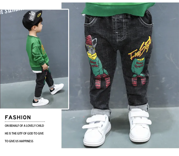 Boys pants new baby jeans spring and autumn children's Korean version of the tide children's slim trousers