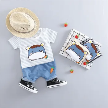 

New Summer Baby Boys Clothes Striped T-shirt Shirts + Pants 2pc/sets Baby Boys Clothes Sets