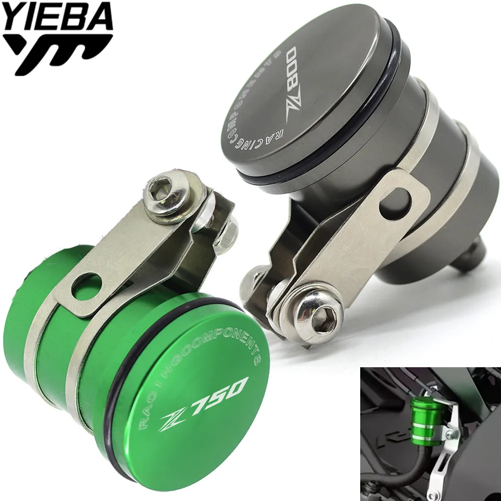 for KAWASAKI Z800 Z750 2013 2014 2015 2016 Motorcycle Fluid Reservoir Billet Rear Brake Clutch Tank Oil Cup with z800 z750 logo
