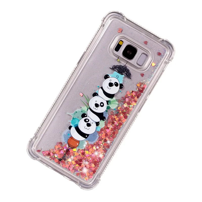 Liquid Case for Samsung Galaxy A6 A8 Plus 2018 S8 S9 Plus S6 S7 Edge Note8 Note9 S5 S6edge Glitter Love Silicone PC Full Cover (13)
