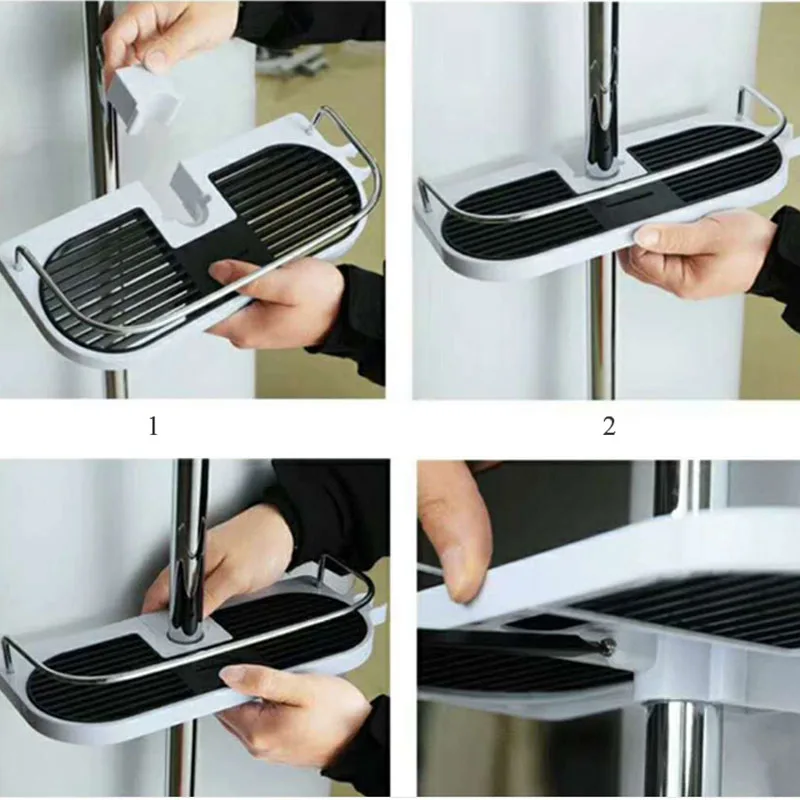  Bathroom Shelf Multifunction Storage Rack Shower Head Shampoo Holder Towel Tray Adjustable Bathroom
