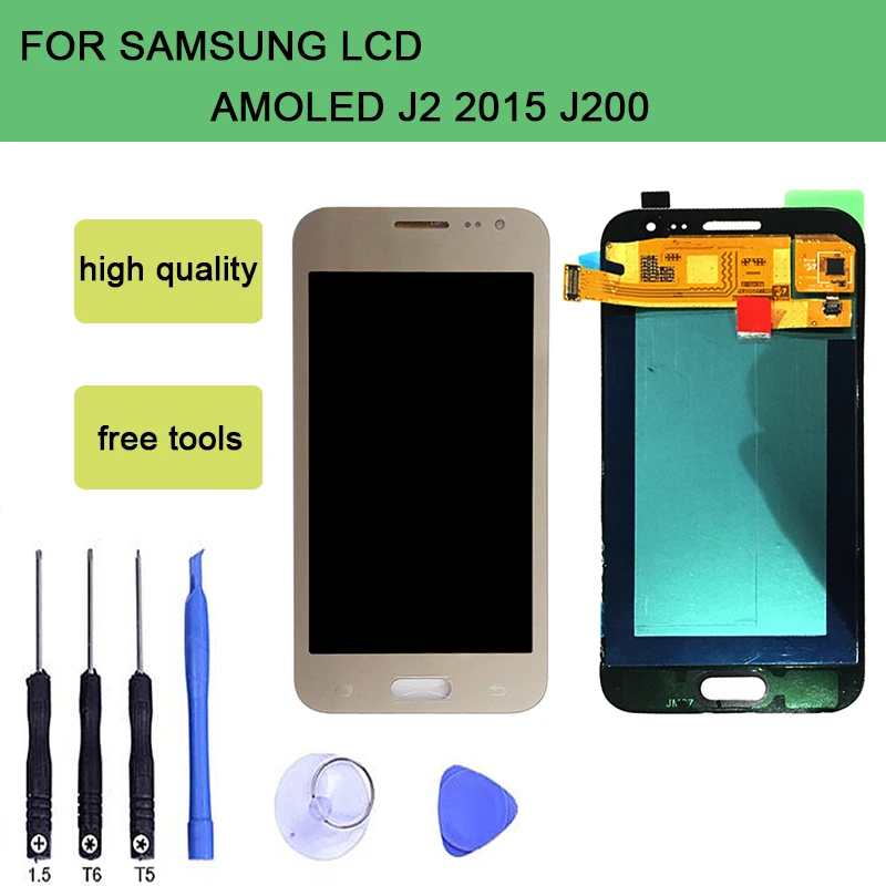 

AZHAIYU Tested AMOLED LCD For Samsung Galaxy J2 2015 J200 J200F J200Y LCD Display Touch Screen Digitizer Assembly With Tools