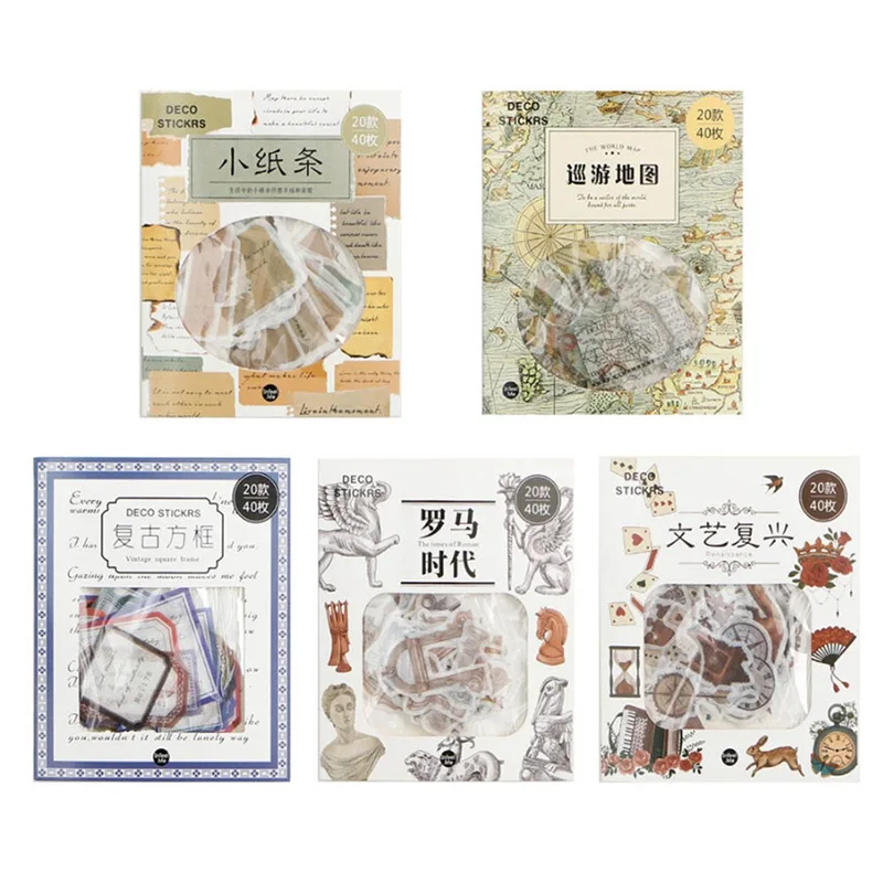 

40 Pcs/lot Times-Roman Kawaii Paper Deco Diy Journal Gift Stickers Scrapbooking Flakes Stationery Cute School Supplies