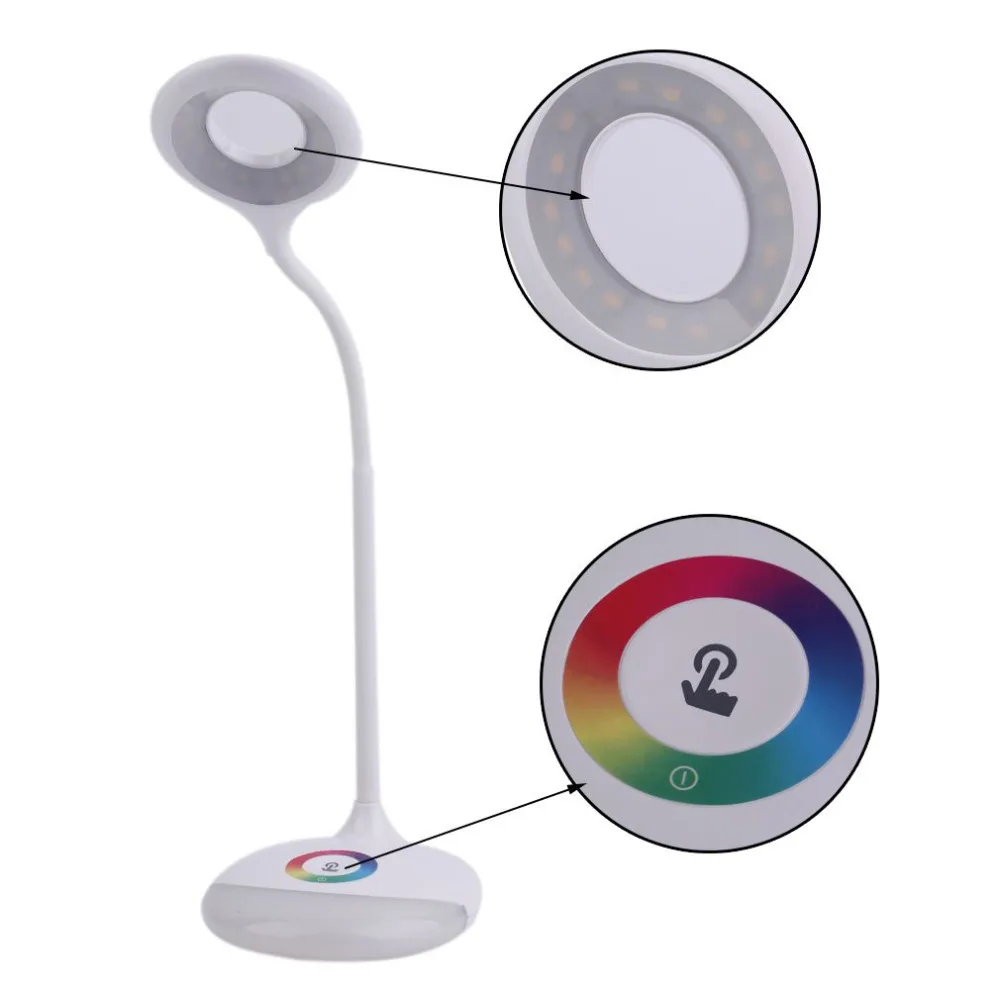 Multi color Base Desk Lamp Touch Sensor Q6 LED Table Light Reading Lamp 256 RGB Color