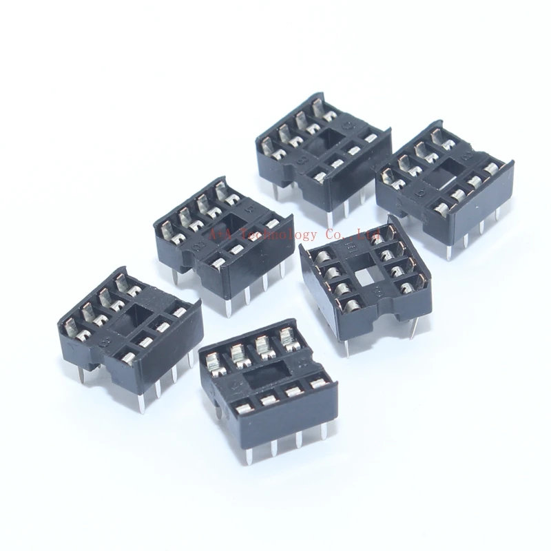10PCS 8pin DIP IC Sockets Adaptor Solder Type 8 Pin 100% Original 2.54mm DIY 1
