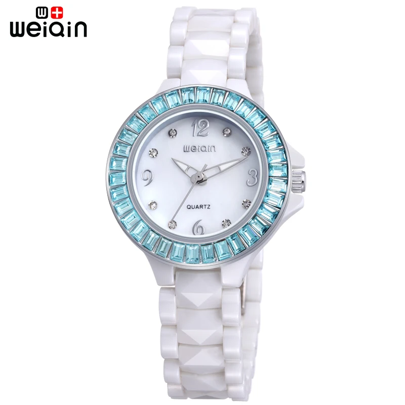 

WEIQIN Original Fashion Luxury Rhinestone Ceramic Band Watch For Ladies 2019 Top Brand Women Watches Dress Leisure Relojes Mujer
