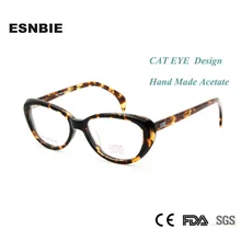 ESNBIE модная черепаховая оправа для очков Женская кошачья оправа из ацетата ручной работы женские оптические очки демонстрационные линзы близорукость