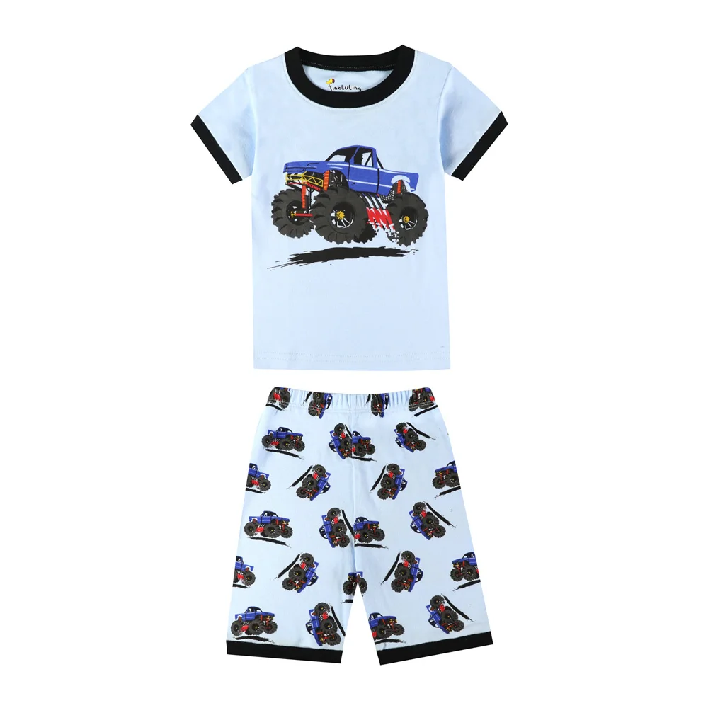 Летние пижамы для мальчиков, пожарная машина, детский экскаватор, пижама с принтом, Детская Хлопковая одежда для сна, детское ночное белье, пижама Unicornio Infant - Цвет: CG13