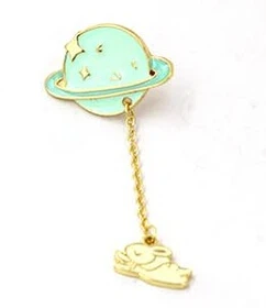 X006   Free shipping Saturn Planet Astronaut Rabbit Exquisite Brooch Pins,Fashion Jewelry Wholesale
