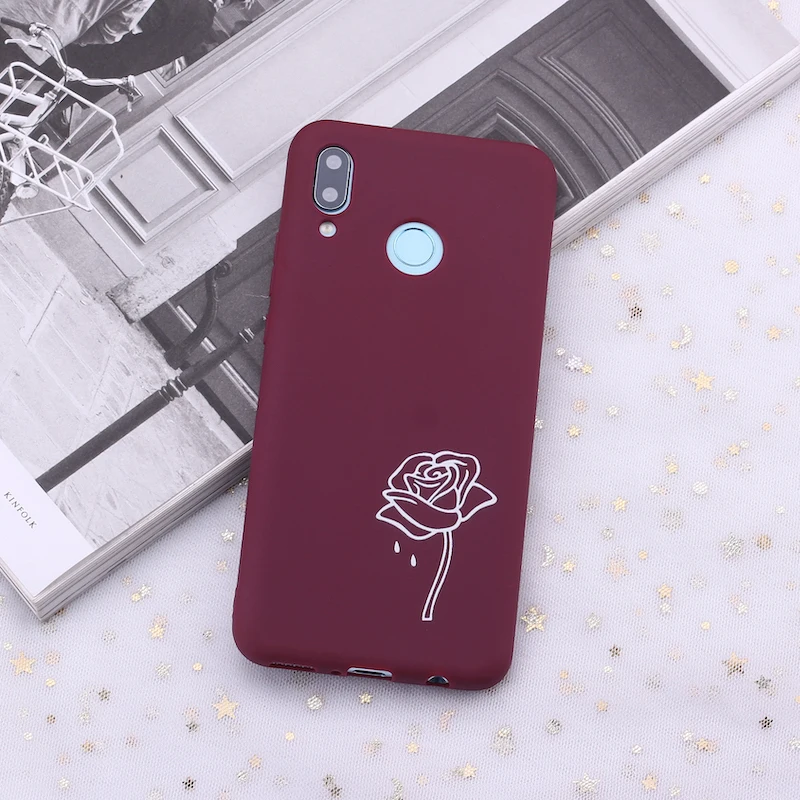 1 Для Samsung S8 S9 S10 S10e Plus Note 8, 9, 10, A7, A8, бордовый, с сердцем, розами, слезами, карамельный, силиконовый чехол для телефона, капа, Fundas Coque - Цвет: 1