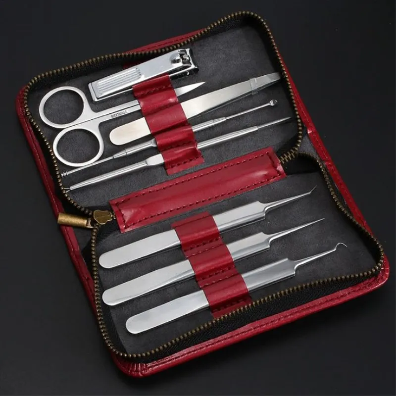 8PCS/Set High-grade Stainless Steel Blackhead Extrator With PU Bag Acupuncture Acne Needle Acne Blackhead Remover Face Care Tool 8PCS/Set High-grade Stainless Steel Blackhead Extrator With PU Bag Acupuncture Acne Needle Acne Blackhead Remover Face Care Tool