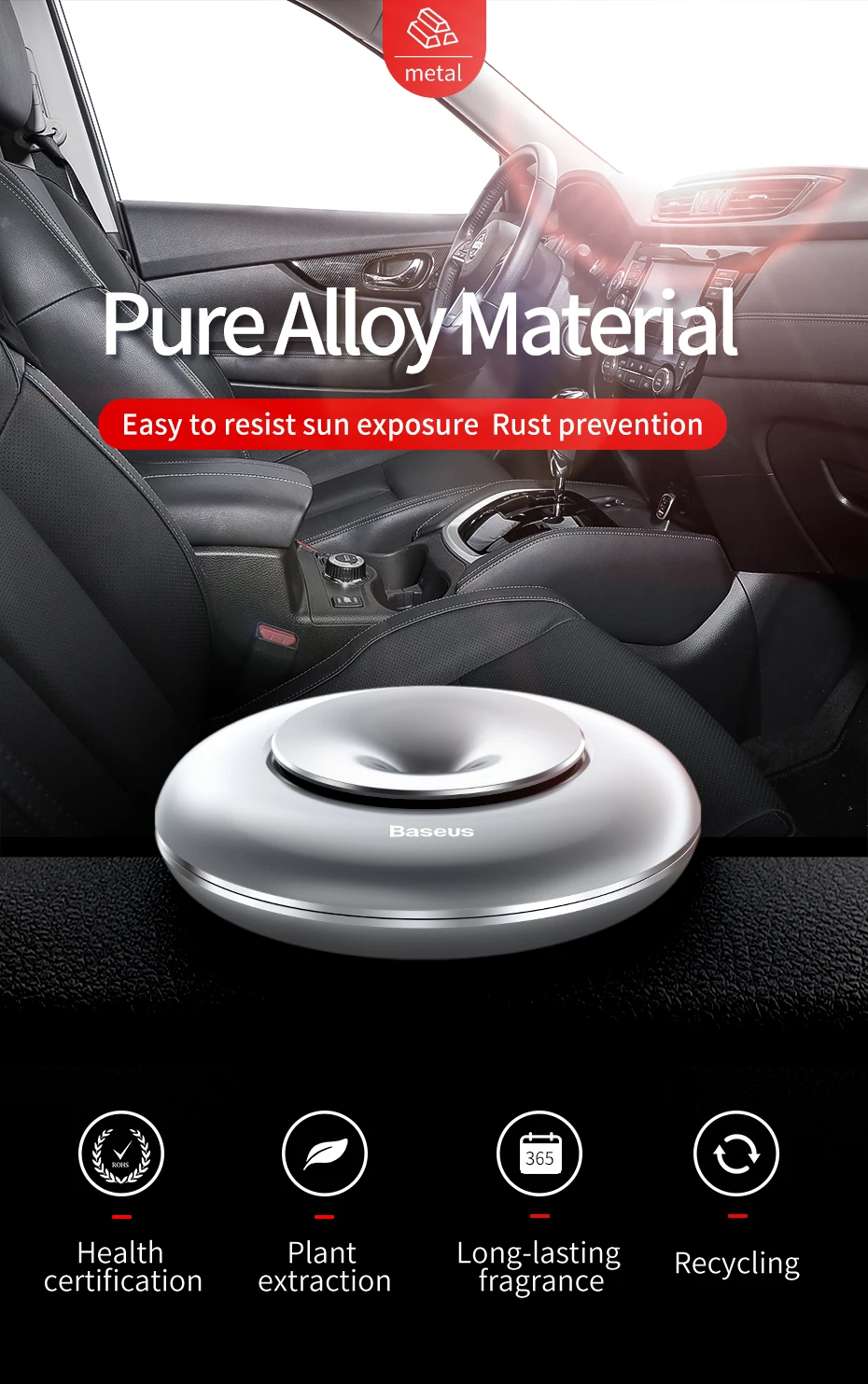 Baseus металлический автомобильный освежитель воздуха ароматерапия для автомобиля освежитель воздуха Освежитель духов