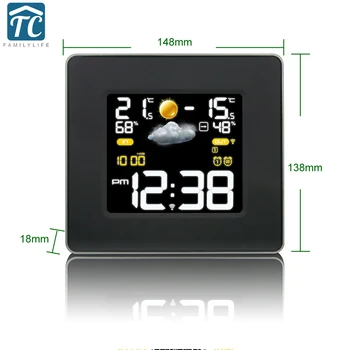 

European Color Weather Forecast Desktop Alarm Clock Bedroom Decoration Electronic Digital Clock Calendar Temperature Display