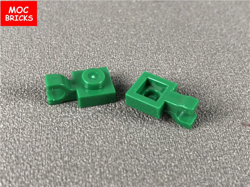 100 шт./лот MOC кирпичи пластины модифицированные 1x1 с зажимом горизонтальный