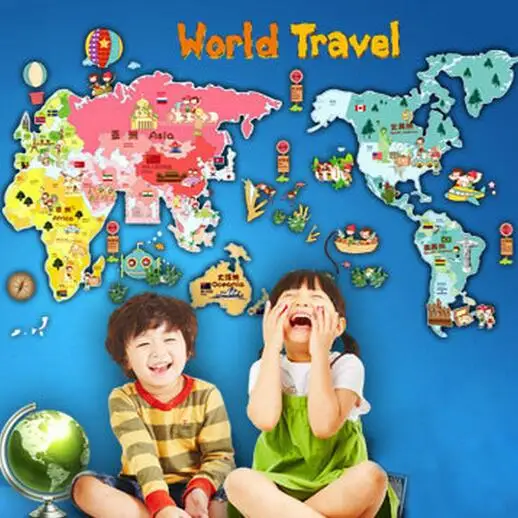 2016 New 70in*31in World Map Mapa Mundi Vinyl Stic...