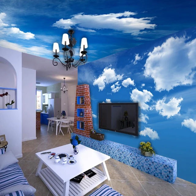 Photo Wallpaper Blue Sky And White Clouds Ceiling Photo Wallpaper Blue Sky And White Clouds Ceiling Living Room Bedroom Mural