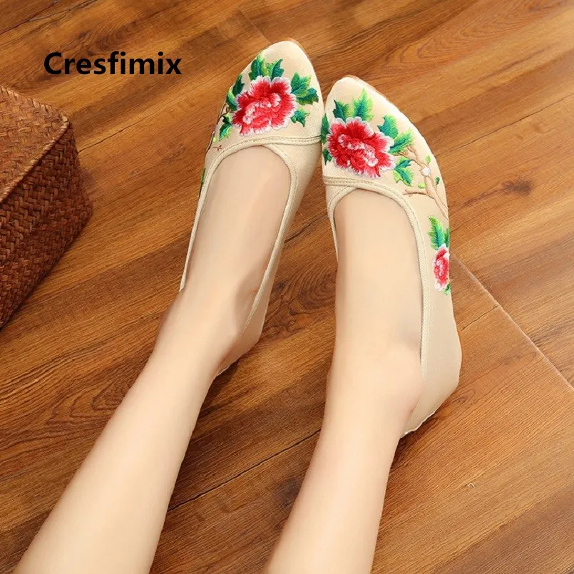 Cresfimix sapatos femininas Женская мода 2018 бежевые легкие туфли на плоской подошве женские